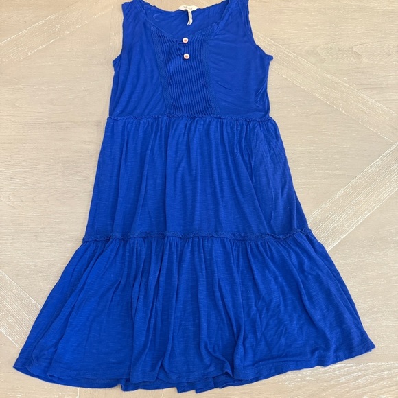 Matilda Jane Dresses & Skirts - Matilda Jane Fit & Flare Dress Womens Large Blue Tiered Sleeveless Lace Trim